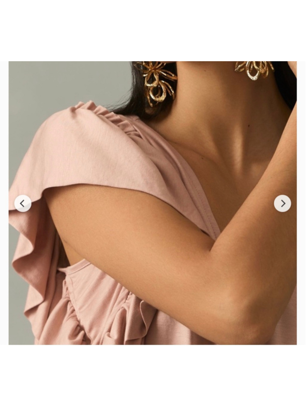 Women's Anthropologie Pink Ruffle Sleeve Wrap Blouse XS - Picture 3 of 10